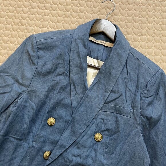 NWOT Rue De Femme Womens Blue Jacket Meduim Lightweight Work Casual Sz L - Picture 3 of 12